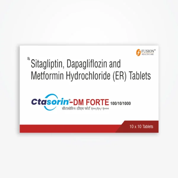CTASORIN DM FORTE 100 (Sitagliptin 100 mg + Dapagliflozin 10 mg + Metformin 1000 mg)