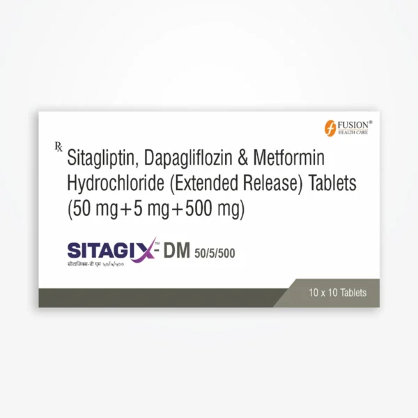 SITAGIX DM 50/5/500 (Sitagliptin 50 mg + Dapagliflozin 5 mg + Metformin 500 mg)