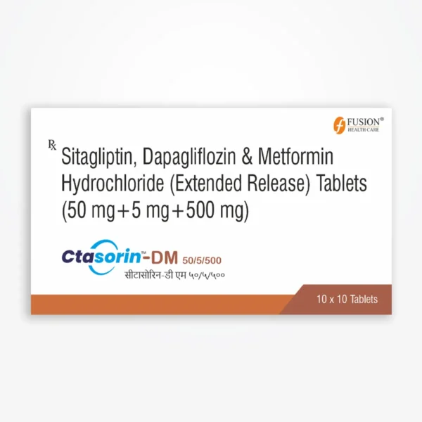 CTASORIN DM 50/5/500 (Sitagliptin 50 mg + Dapagliflozin 5 mg + Metformin 500 mg)