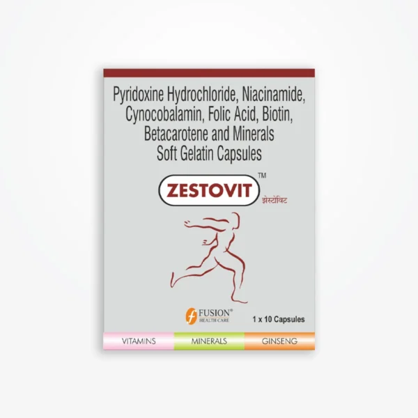 ZESTOVIT (Pyridoxine Hydrochloride + Niacinamide + Cynocobalamin + Folic Acid + Biotin + Betacarotene and Mineral Soft Geltain)
